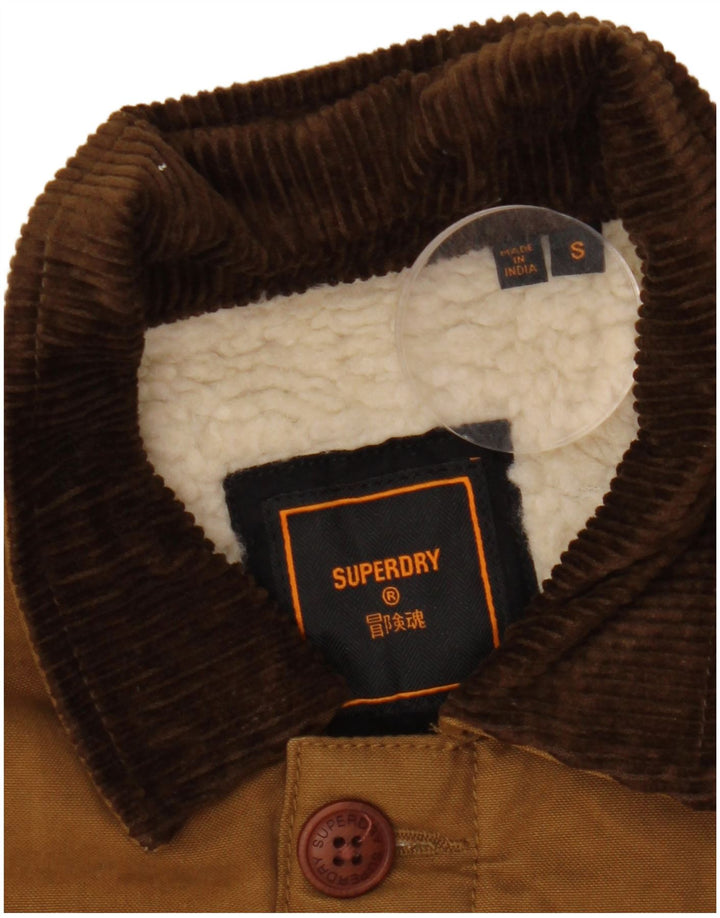 Superdry Windbreaker Jacket til mænd UK 36 Lille brun polyester