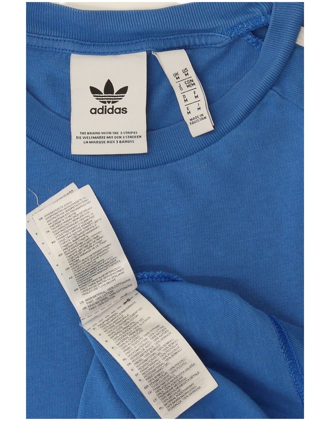 Adidas T-shirt top mellemblå bomuld til mænd