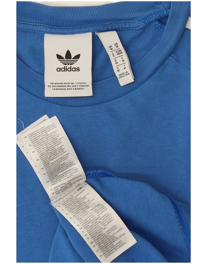 Adidas T-shirt top mellemblå bomuld til mænd