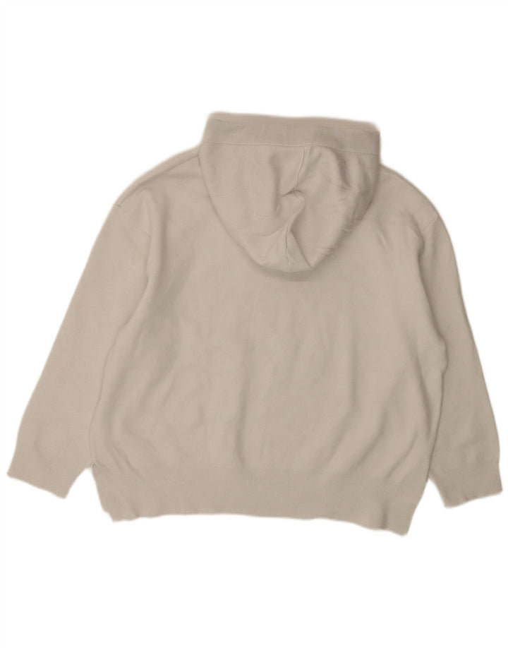 Zara oversize sweater med hætte til kvinder UK 10 Small White