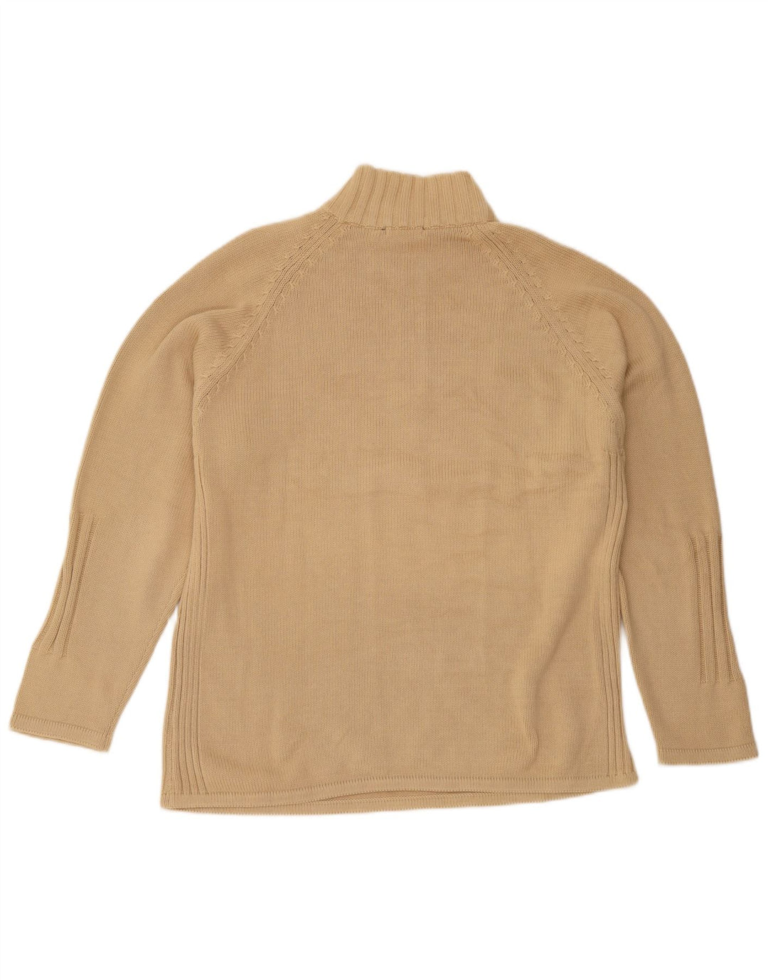 Osvaldo Bruni Herre Zip Neck Jumper Sweater Stor Beige Bomuld