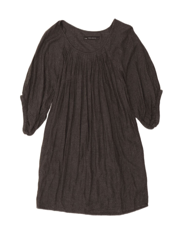 Zara 3/4 ærmer oversized teltkjole til kvinder UK 10 Small Grey Viscose
