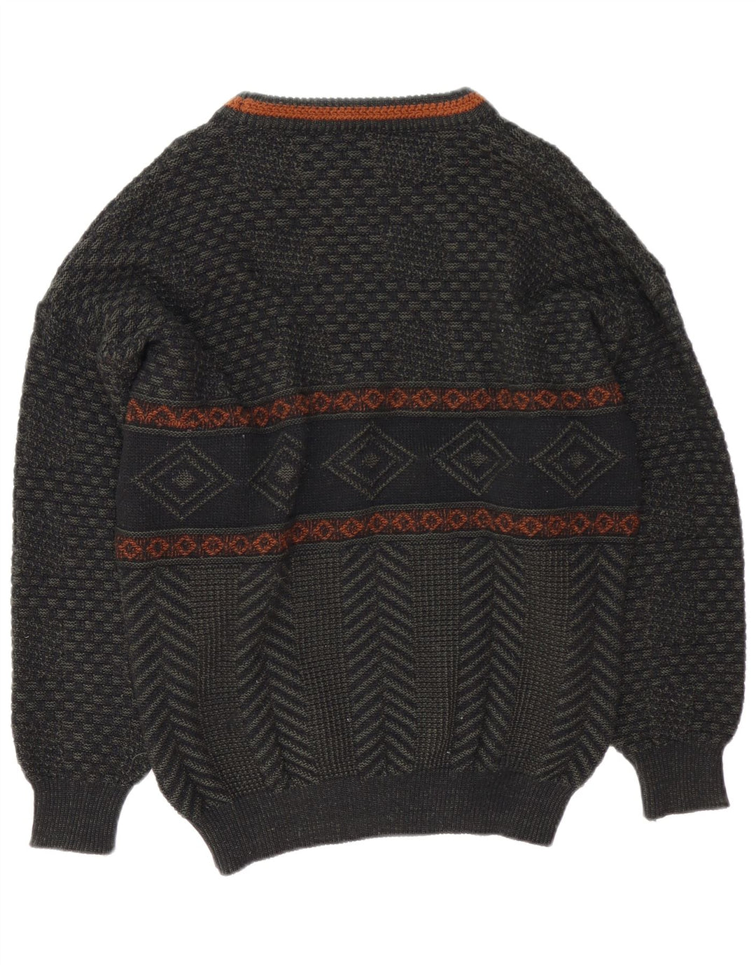 Carlo Comberti Herre Boat Neck Jumper Sweater Stor Grå Geometrisk Akryl