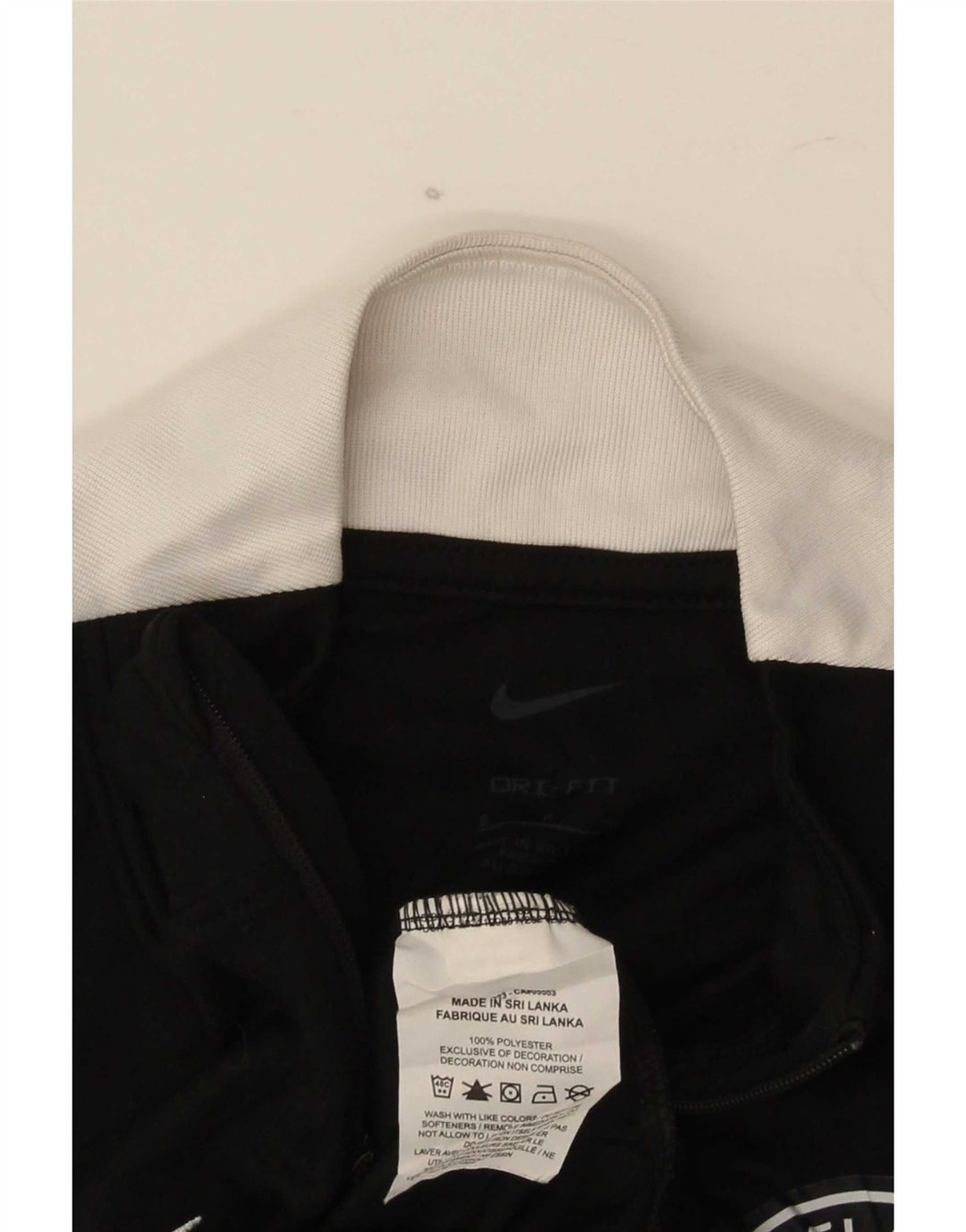 Nike Herre grafisk lynlås-hals sweater træningsdragt Top Lille sort Colourblock