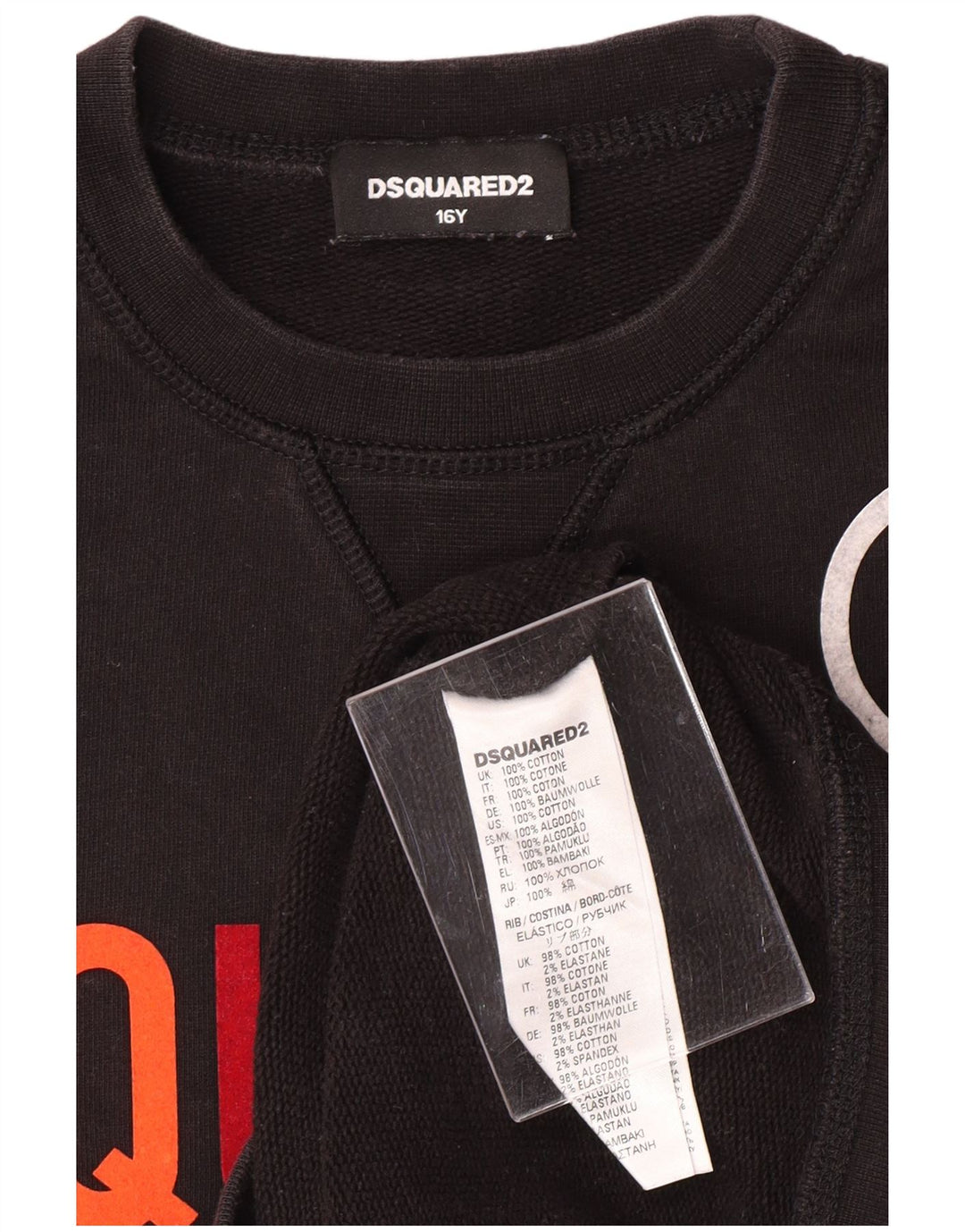 DSQUARED2 Piger Grafisk Sweatshirt Jumper 15-16 år Sort Bomuld