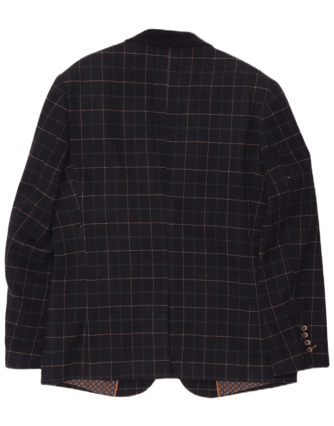 Cavani Herre 2-knap 2-delt jakkesæt UK 40 Large W38 L32 Navy Blue Check