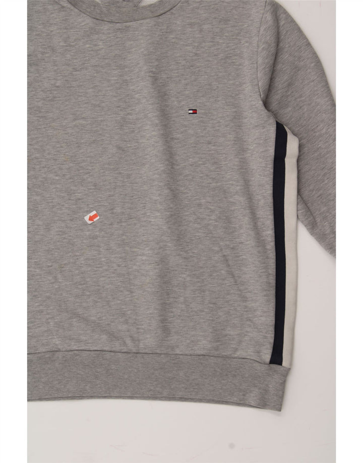 TOMMY HILFIGER Mens Sweatshirt Jumper Small Grey Colourblock Vintage Tommy Hilfiger and Second-Hand Tommy Hilfiger from Messina Hembry 