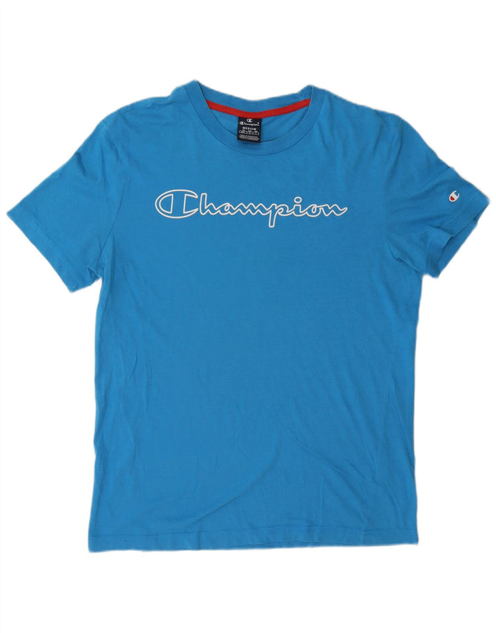 Champion Herre grafisk T-shirt Top Medium Blue Bomuld