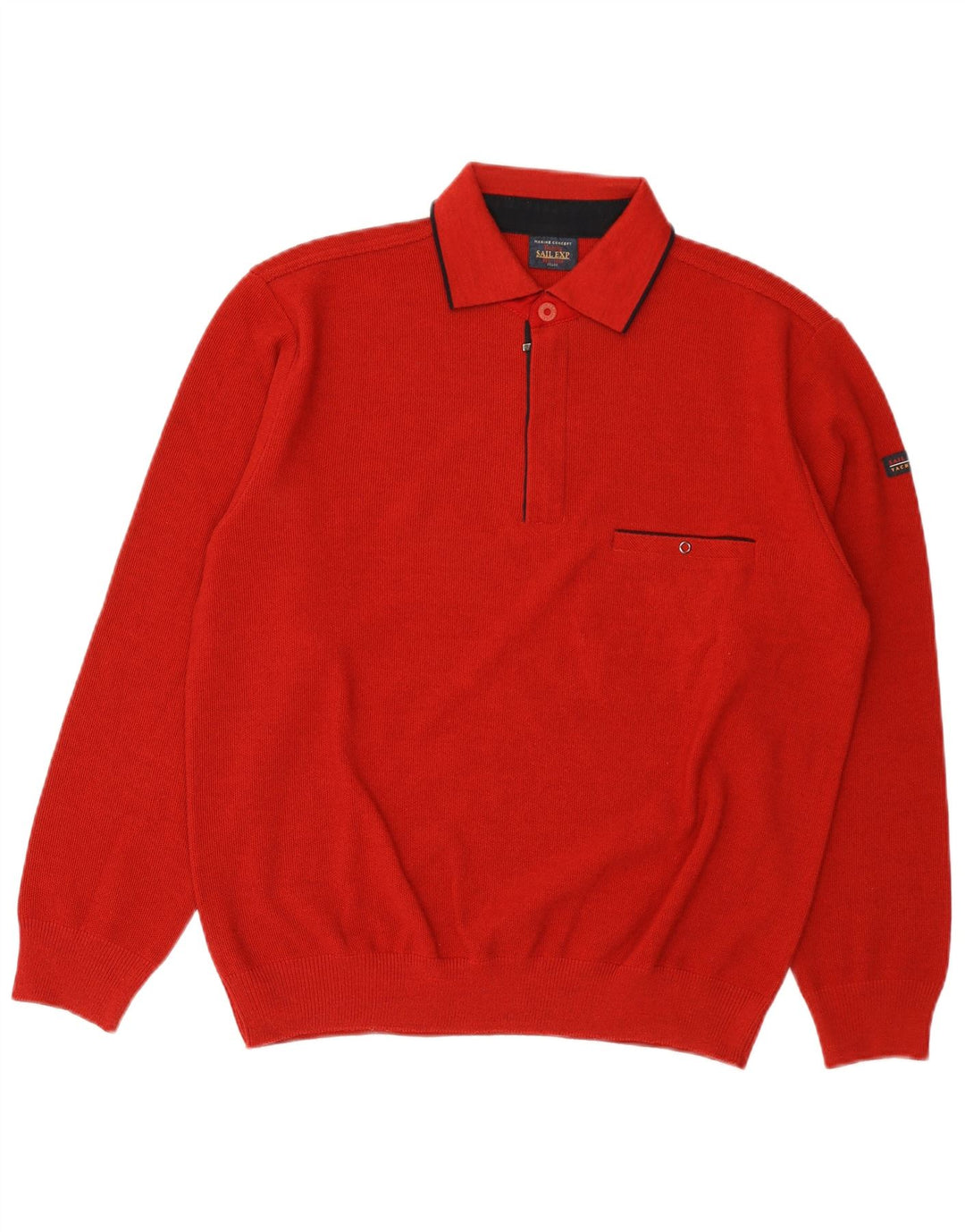 Sail Exp Herre Polo Neck Jumper Sweater IT 50 Medium Rød Uld
