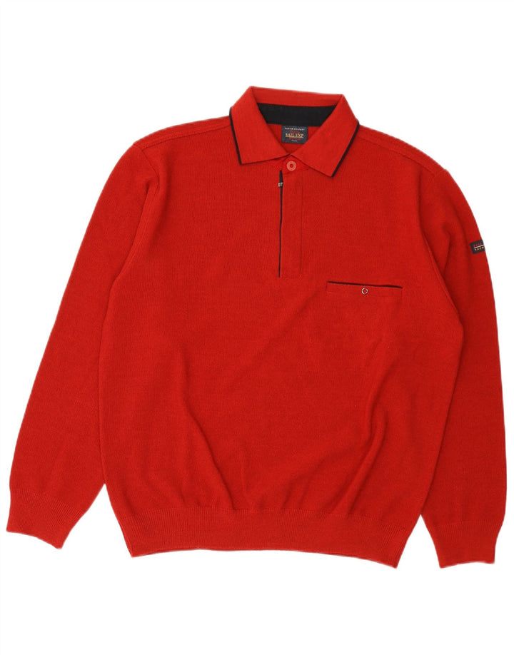 Sail Exp Herre Polo Neck Jumper Sweater IT 50 Medium Rød Uld