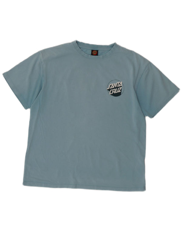 Santa Cruz Herre grafisk T-shirt Top Medium Blue Bomuld
