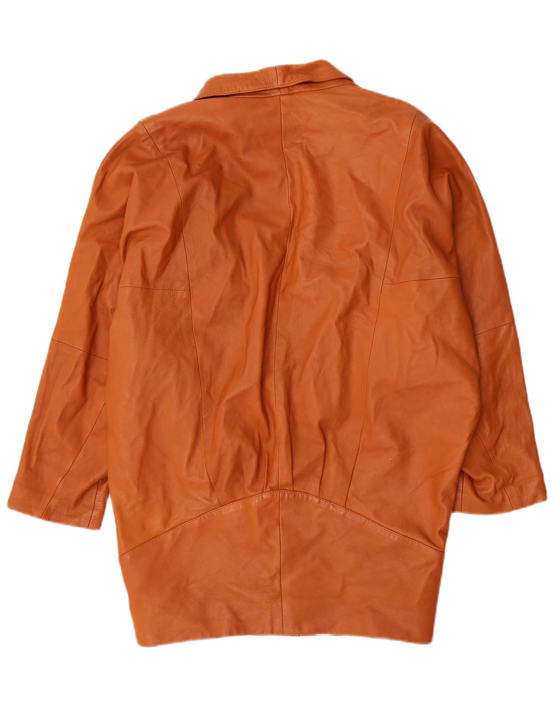 Vintage Dame Batwing Læderfrakke EU 36 Lille Brun