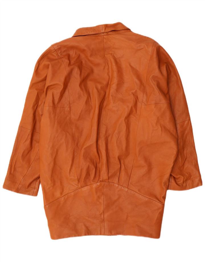 Vintage Dame Batwing Læderfrakke EU 36 Lille Brun