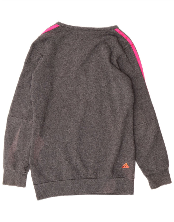 ADIDAS Piger Grafisk Sweatshirt Jumper 11-12 År Grå Bomuld