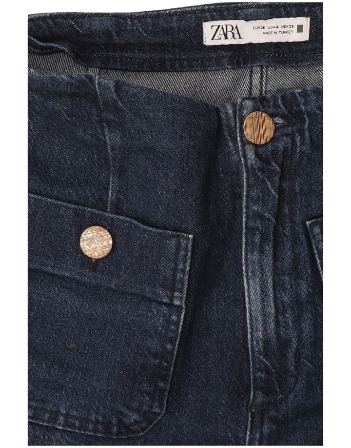 Zara Dame Bootcut Jeans EU 36 XS W26 L28 Marineblå