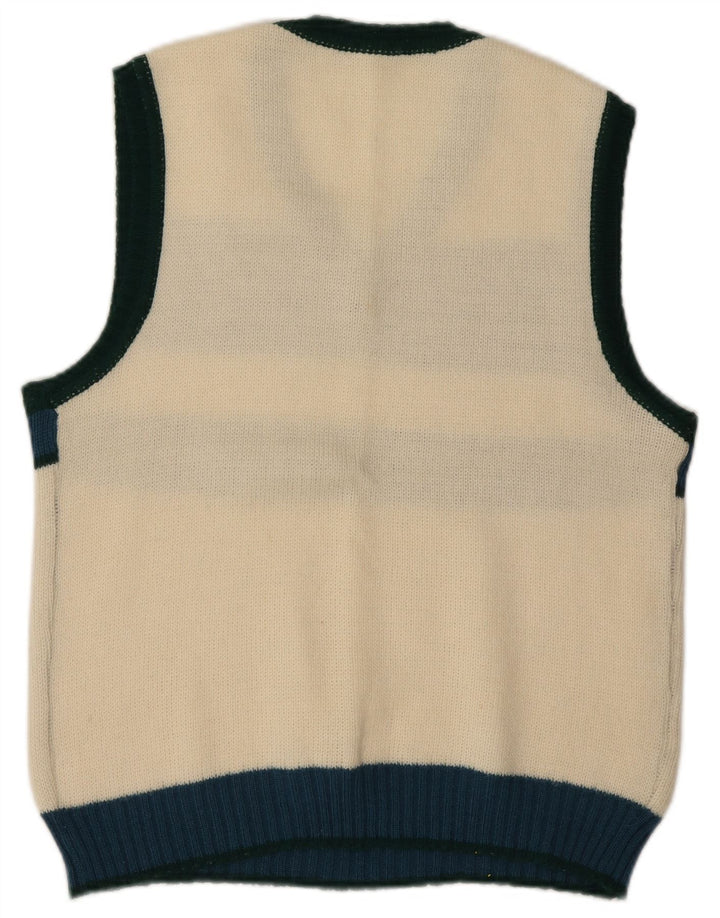 Vintage Dame Vest Tank Top IT 48 XL Hvid Colourblock