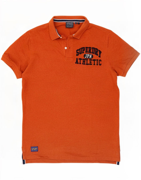 Superdry grafisk poloshirt til mænd, stor orange bomuld