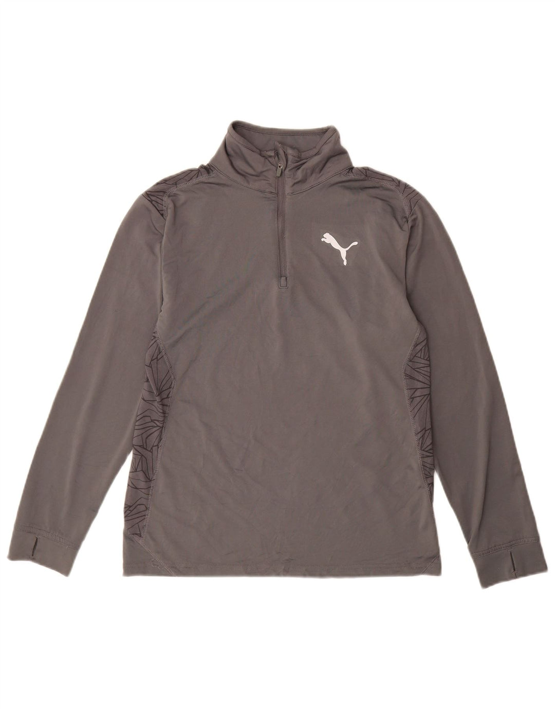 PUMA Drenge Zip Neck Pullover Træningsdragt Top 11-12 År Stor Grå