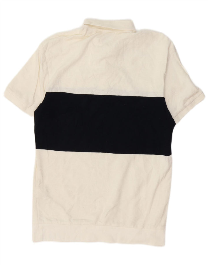 Zara Polo Shirt til mænd Lille hvid Colourblock Bomuld