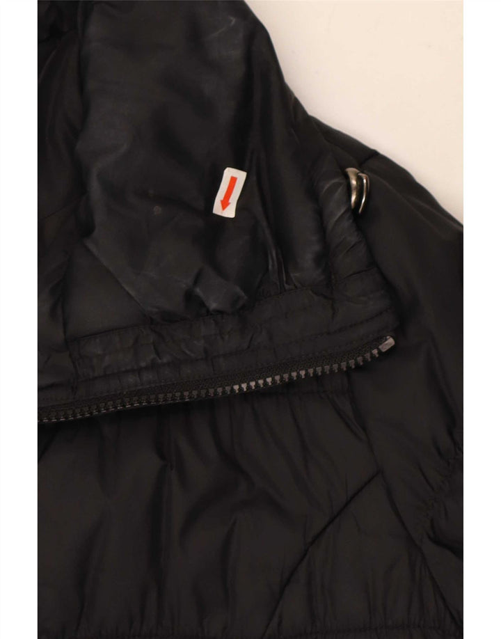 Marks & Spencer Dame Hætte Oversized Polstret Frakke UK 10 Small Black