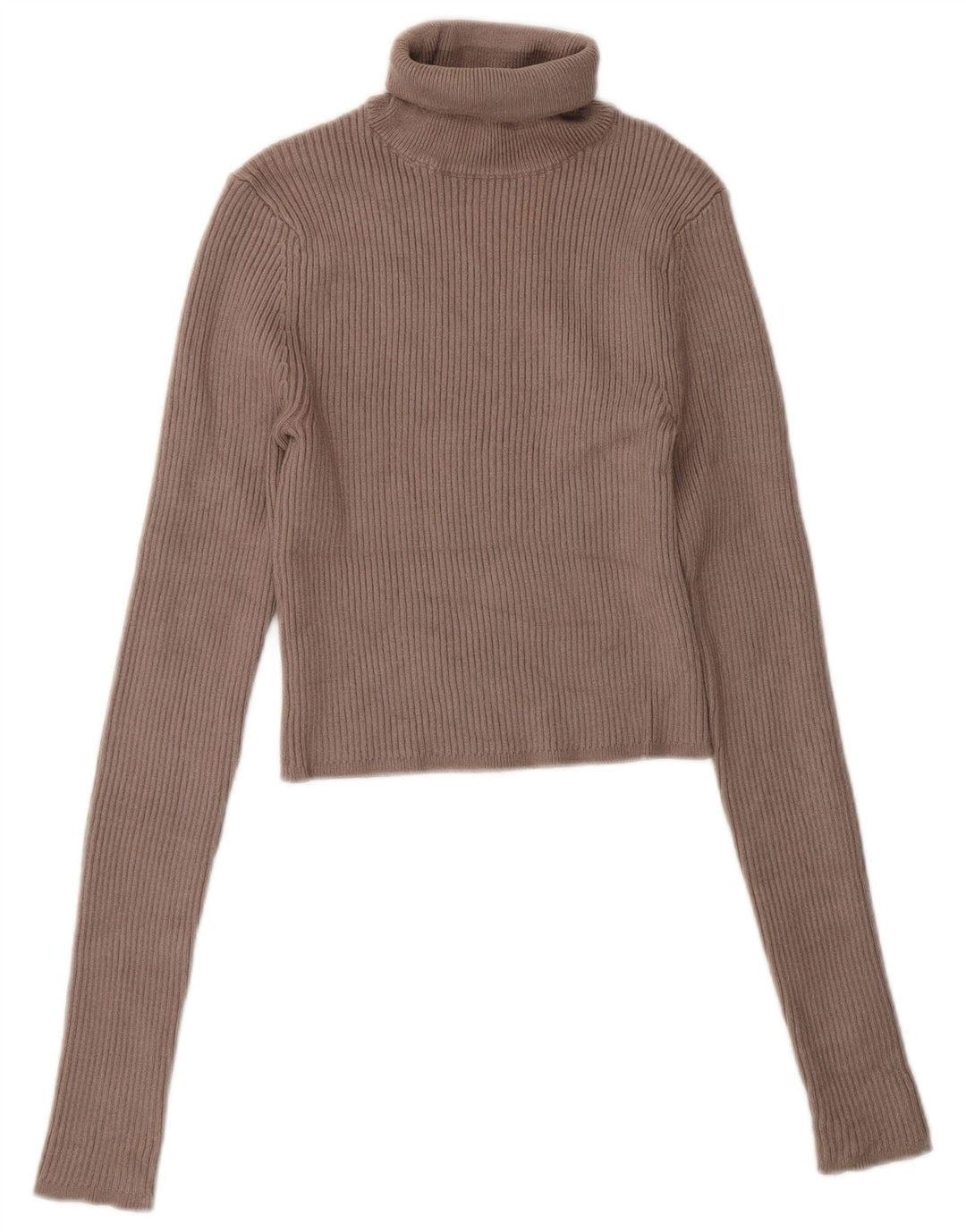 Zara Dame Crop Roll Neck Jumper Sweater UK 10 Small Grey Viscose