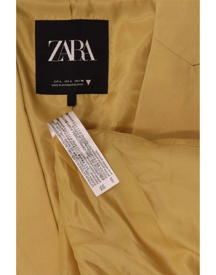Zara Dame 2 Button Blazer Jacket UK 16 Large Yellow Lyocell