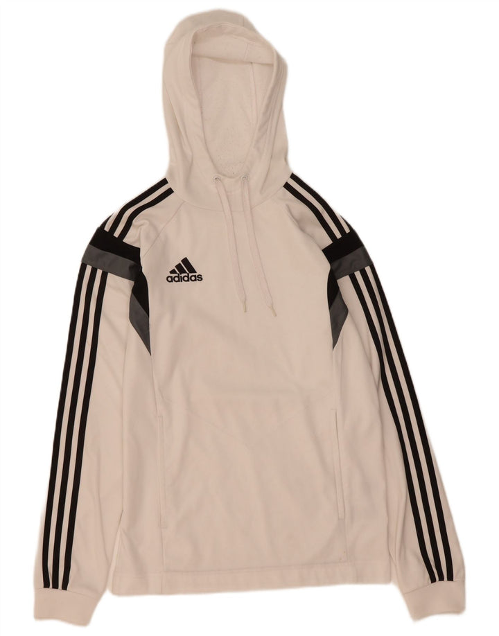 ADIDAS Mens Hoodie Jumper XS White Colourblock Polyester