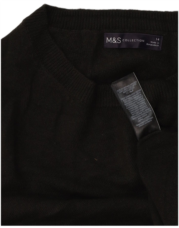 Marks & Spencer Dame sweater med rund hals DK 14 Medium Sort Akryl