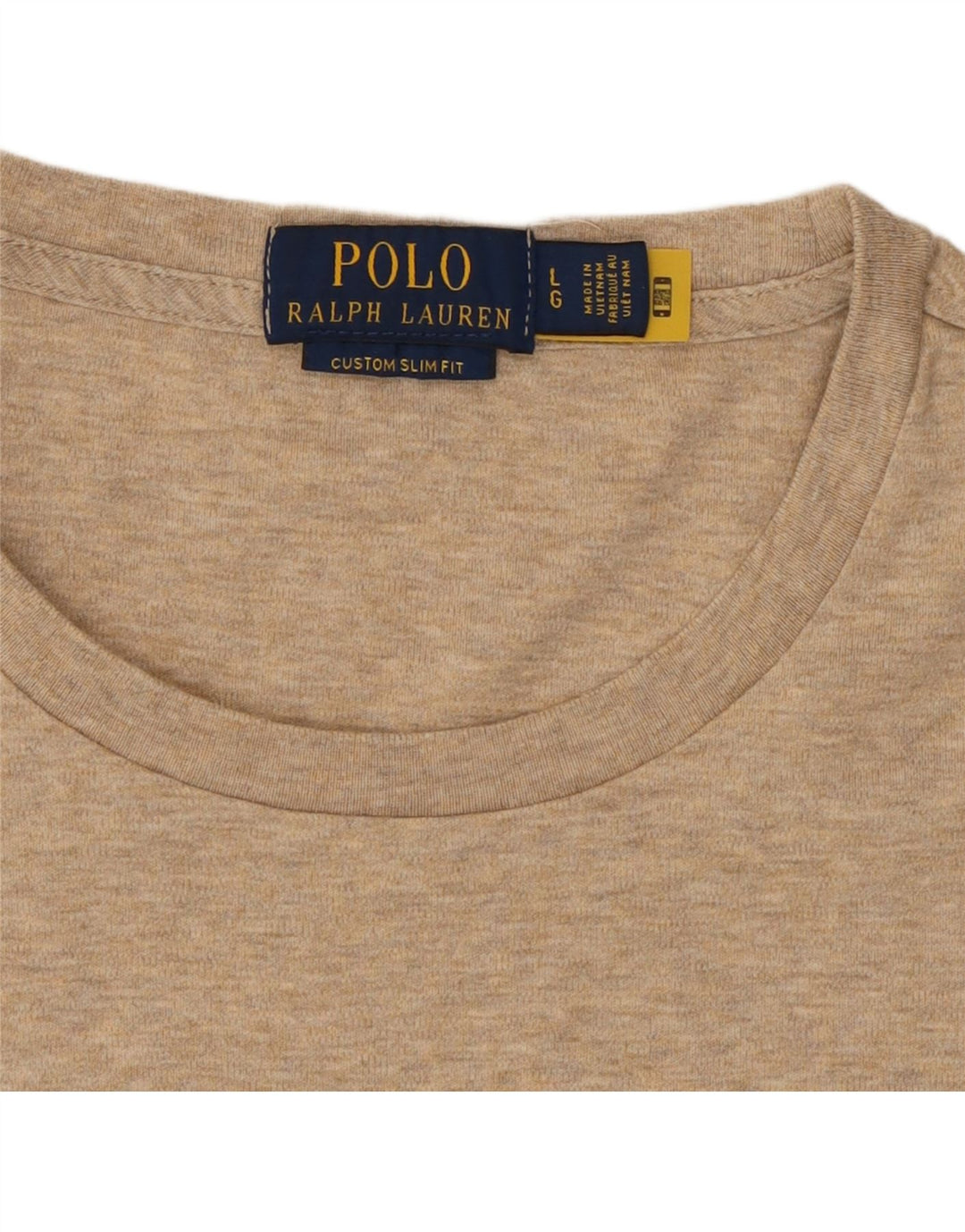 POLO RALPH LAUREN Herre Custom Slim Fit T-Shirt Top Stor Beige