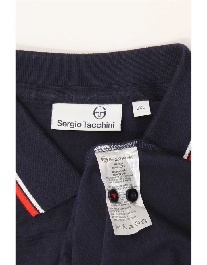 Sergio Tacchini herre poloskjorte 2XL marineblå bomuld