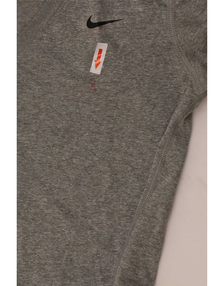 Nike T-Shirt Top UK 10 Small Grå Flecked Polyester