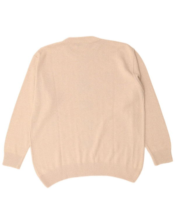 DARDANO Herre sweater med rund hals XL Beige geometrisk bomuld