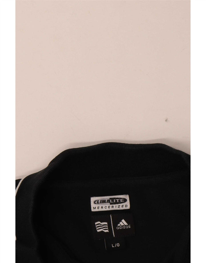 Adidas Herre Climalite Polo Shirt Stor sort bomuld