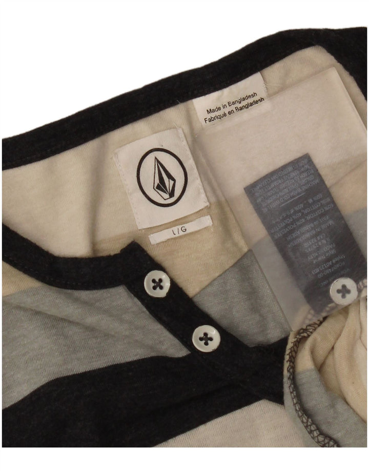 Volcom Herre T-Shirt Top Stor Flerfarvet Stribet Bomuld