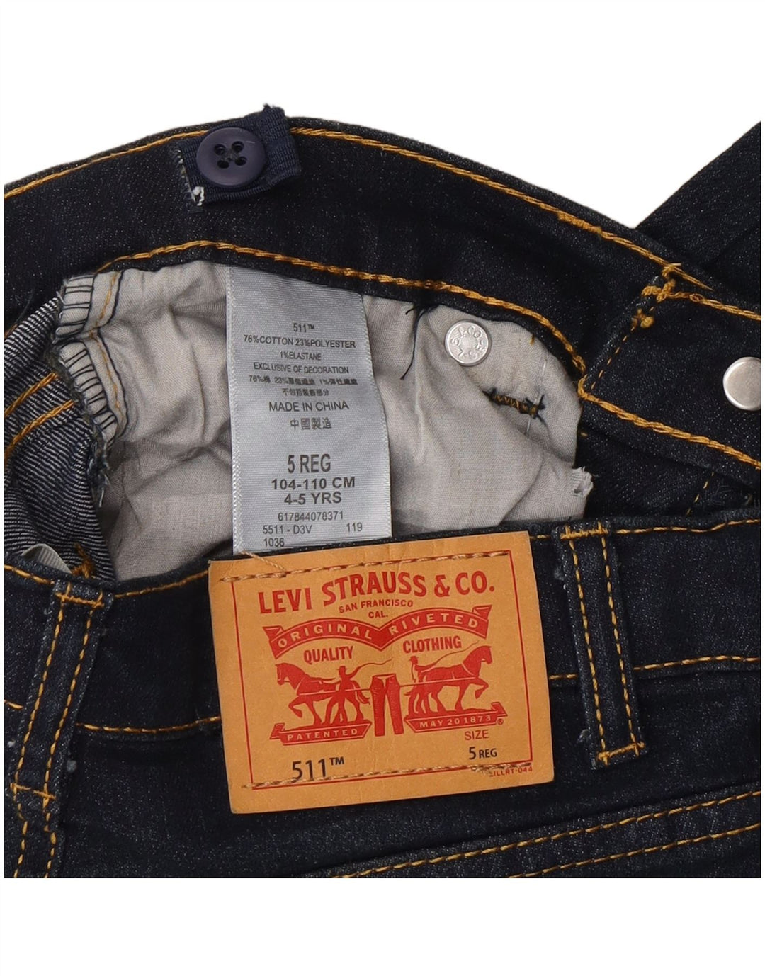 Levi's Boys 511 Slim Jeans 4-5 år W22 L19 Marineblå Bomuld