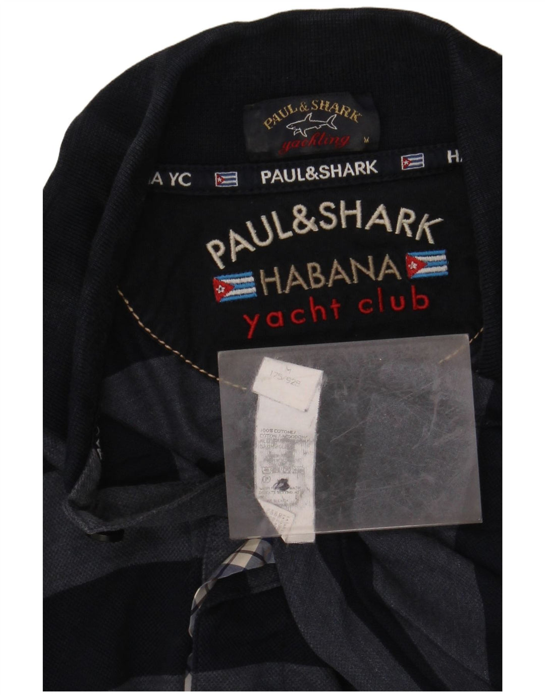 PAUL & SHARK Herre Yachting Polo Shirt Medium Navyblå stribet bomuld