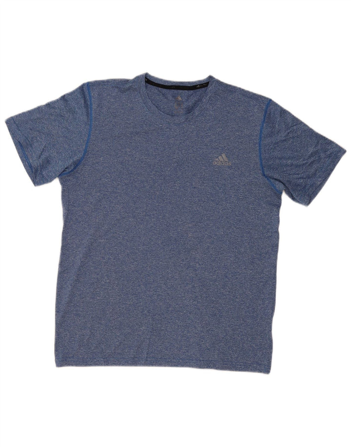 ADIDAS Herre Climalite T-Shirt Top Medium Blue Flecked Polyester