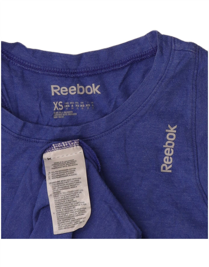 REEBOK Damevest Top UK 8 Small Blue Polyester