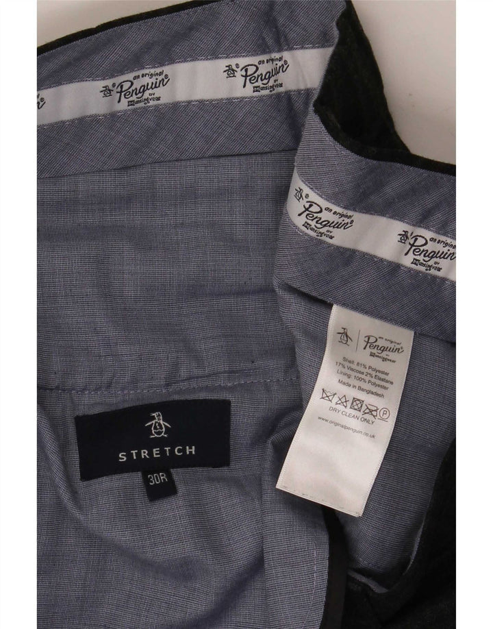 Penguin Herre Slim Suit Bukser W30 L32 Grå ternet polyester