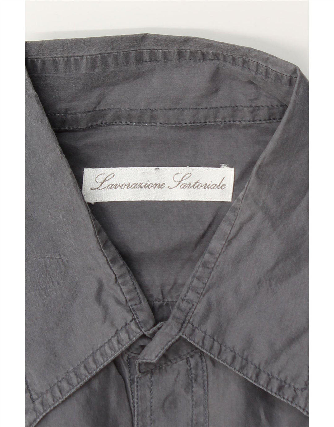 Vintage kortærmet herreskjorte 2XL grå