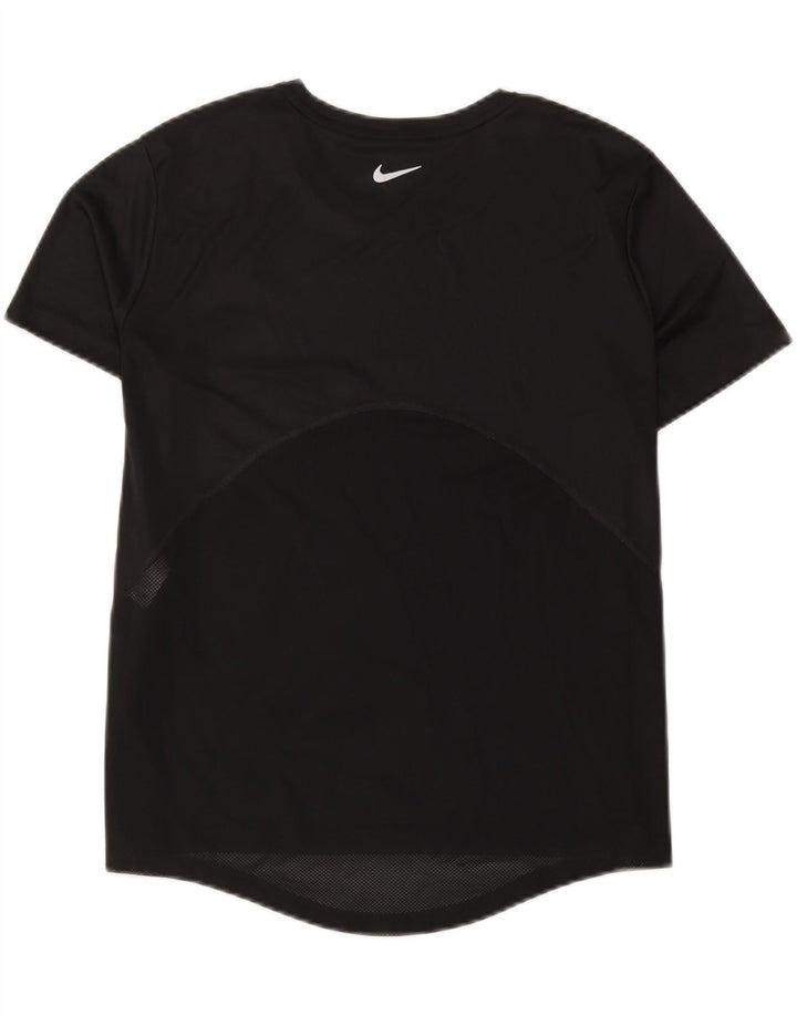 Nike Dame Dri Fit T-Shirt Top UK 14 Medium Sort Polyester