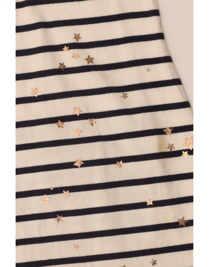 Joules Kvinders Abstrakt Mønster Skede Kjole UK 10 Small White Striped