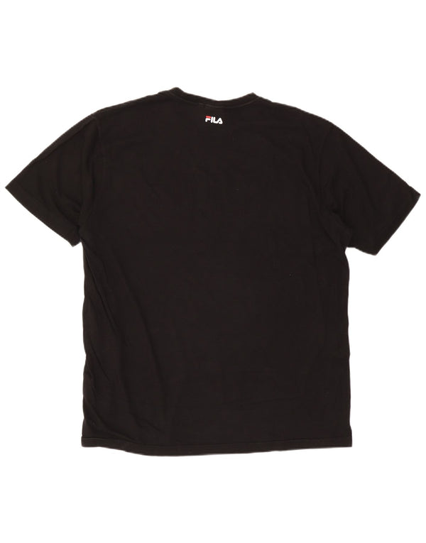 Fila Mens Graphic T-Shirt Top XL Black Cotton