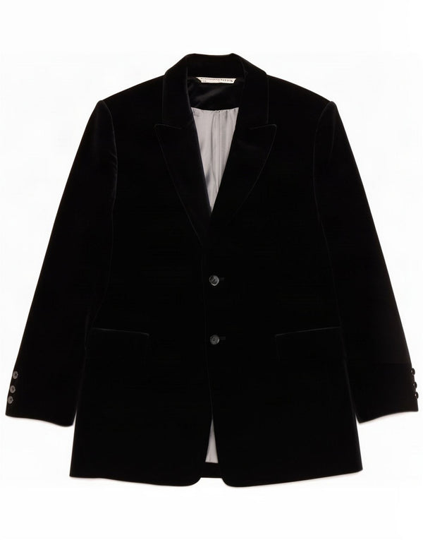 St. Bernard Womens 2 Button Velour Blazer Jacket UK 16 Large Navy Blue