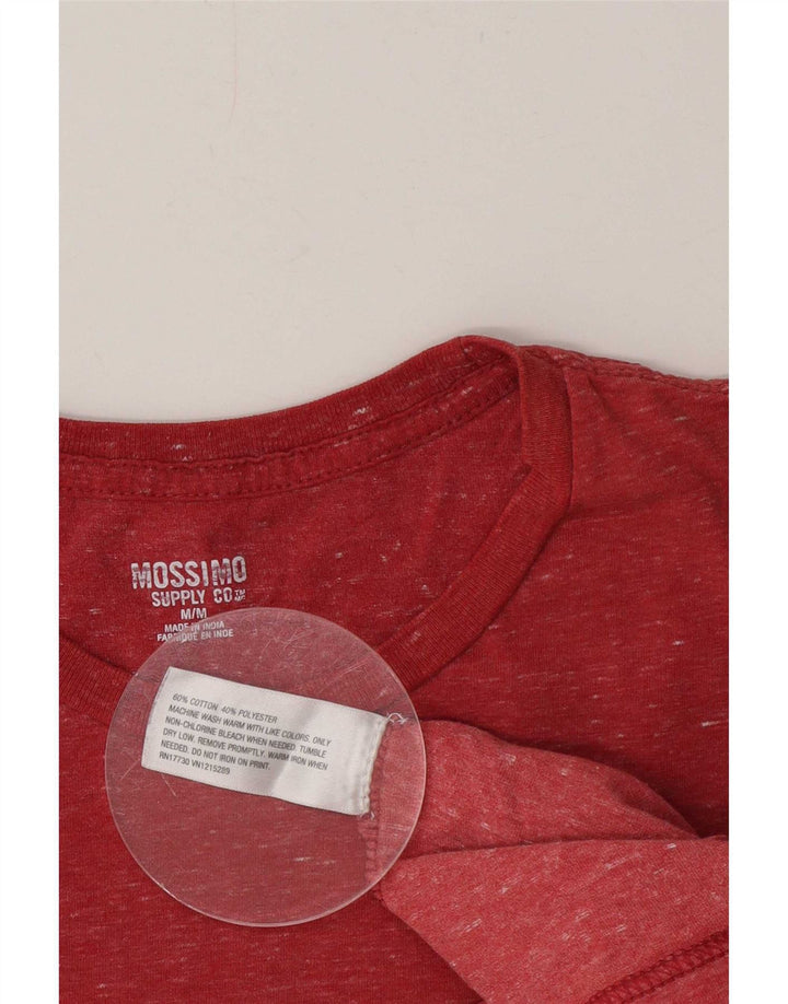 Mossimo Herre T-Shirt Top Medium Rød Colourblock Bomuld
