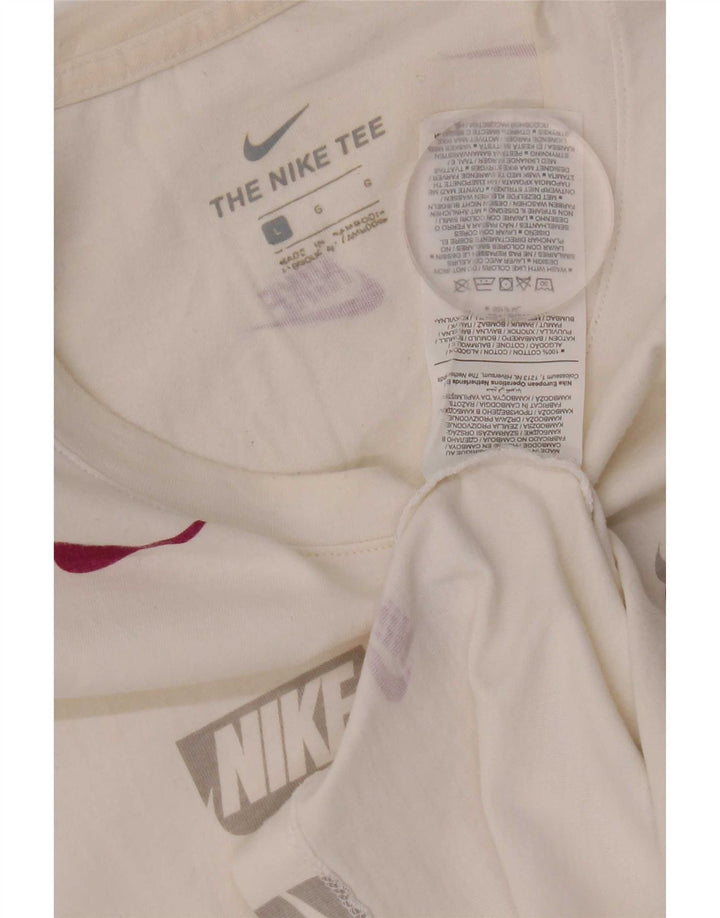Nike grafisk T-shirt top til mænd, stor hvid bomuld