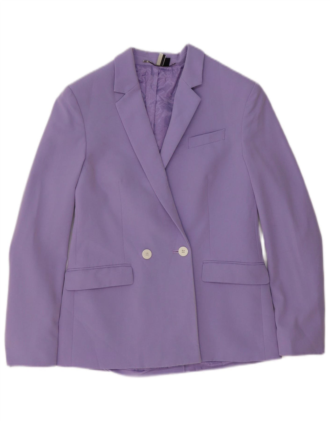 Topshop Dame Double Breasted Blazer Jacket UK 8 Small Purple Polyester