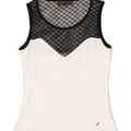 TRUSSARDI Womens Sleeveless Blouse Top UK 6 XS White Colourblock | Vintage Trussardi | Thrift | Second-Hand Trussardi | Used Clothing | Messina Hembry 