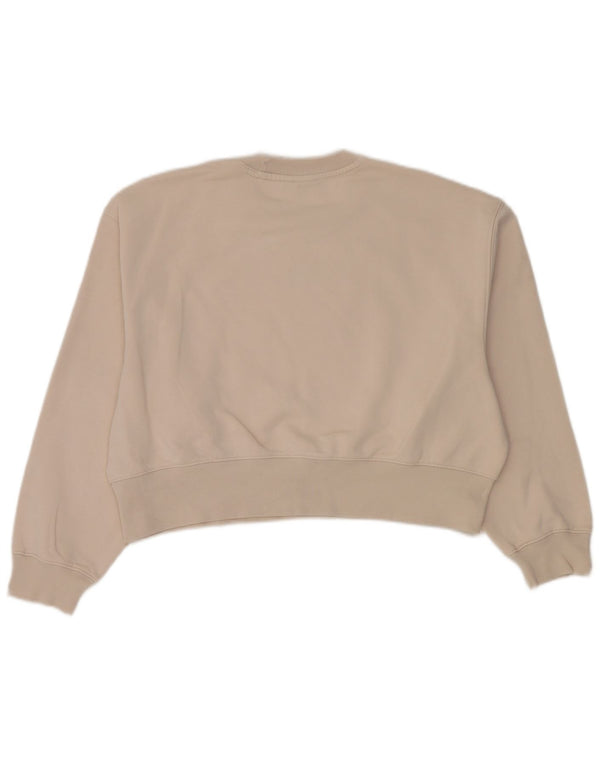 Adidas Dame Oversized Sweatshirt Jumper UK 8/10 Small Beige Bomuld