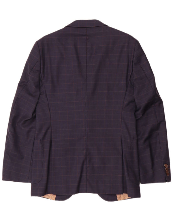 Tommy Hilfiger Herre skræddersyet blazerjakke IT 46 Small Navy Blue Check